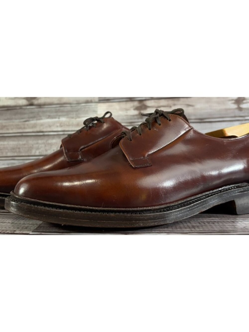 Church's Royal Tweed by Cheaney leather oxfords shoes sz 10 1/2 color brown